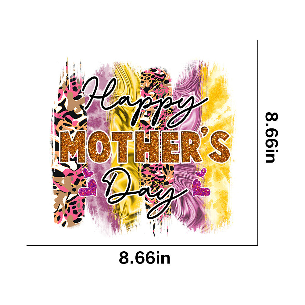 Wholesale 10pcs/pack Hot Stamping  Mother' s Day Theme Letter Flower Peach